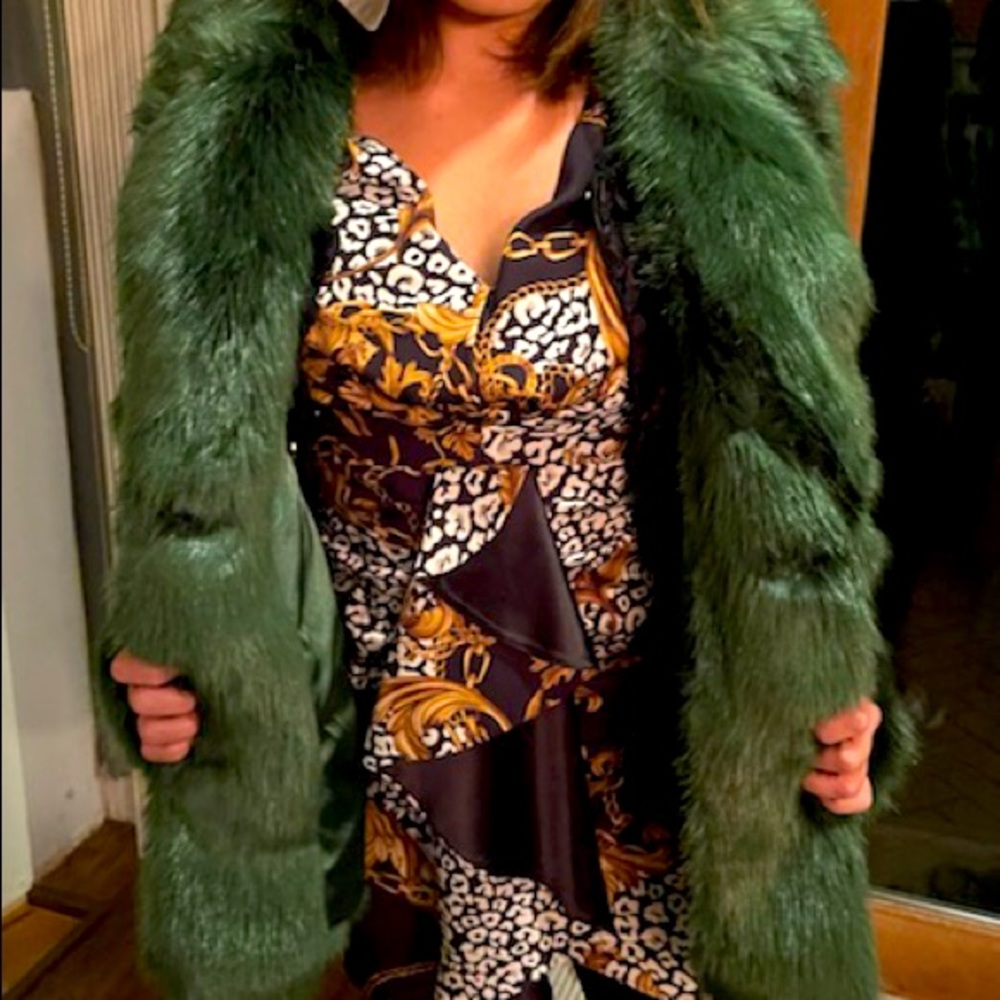 Michael Kors faux fur coat size S+FREE matching purse and blouse size S